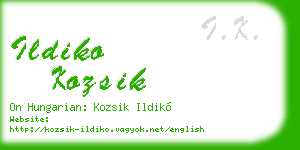 ildiko kozsik business card
